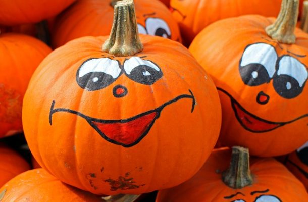 Pumpkins with smiley faces 