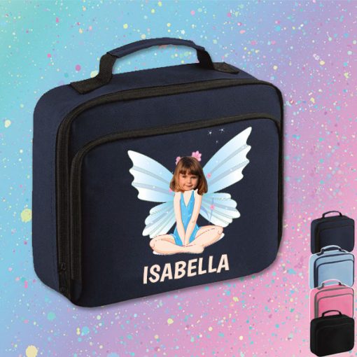 navy lunch bag with fairy image
