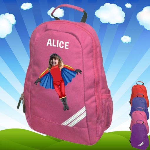pink backpack with flygirl image