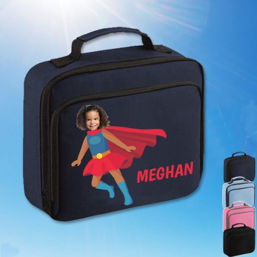 navy lunchbag with supergirl image