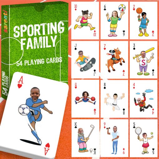 cartes à jouer 54 pack famille sportive