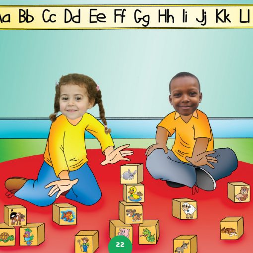 children playing with picture blocks