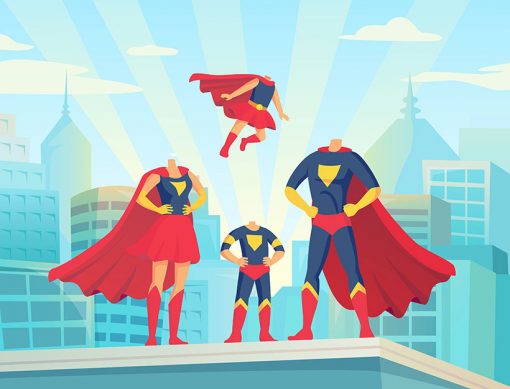 create your own family superhero personalised portrait
