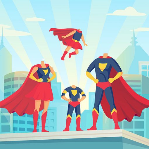 create your own family superhero personalised portrait