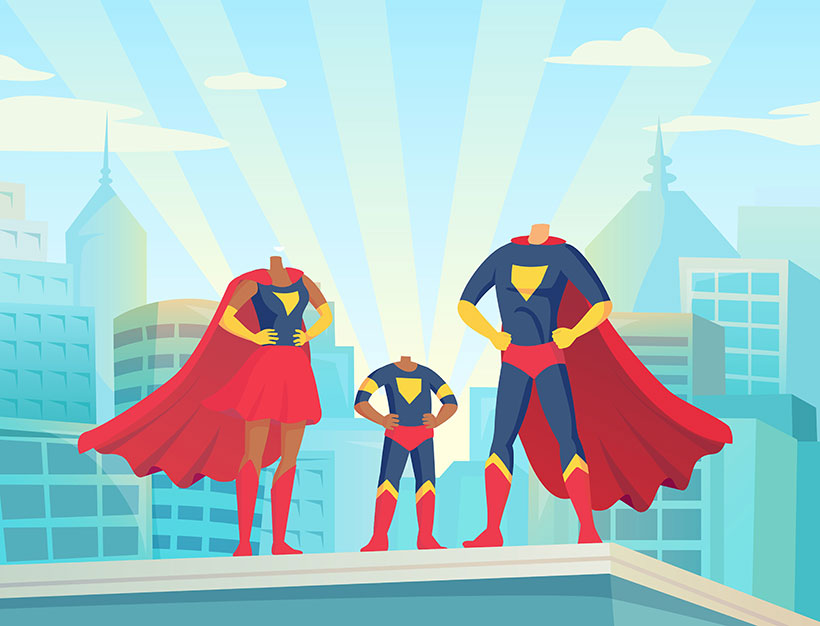 create your own family superhero personalised portrait