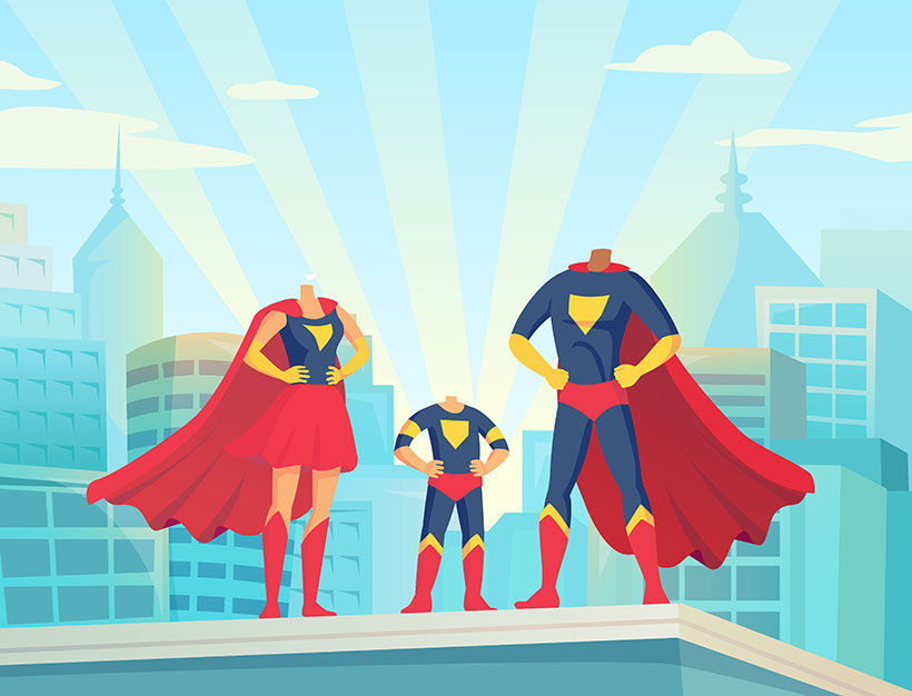 create your own family superhero personalised portrait