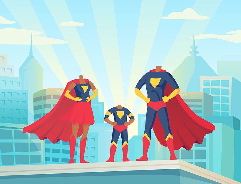 create your own family superhero personalised portrait