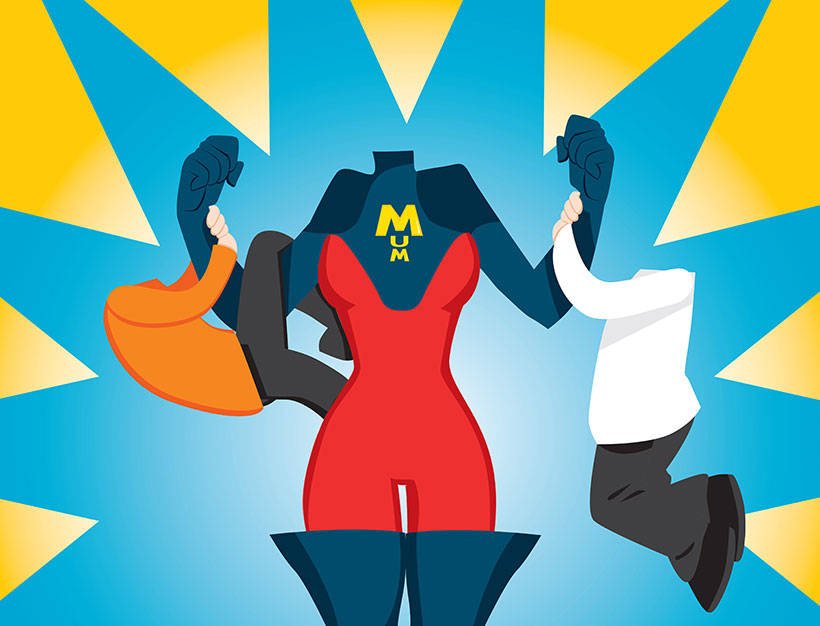 create your own superhero mum family personalised portrait