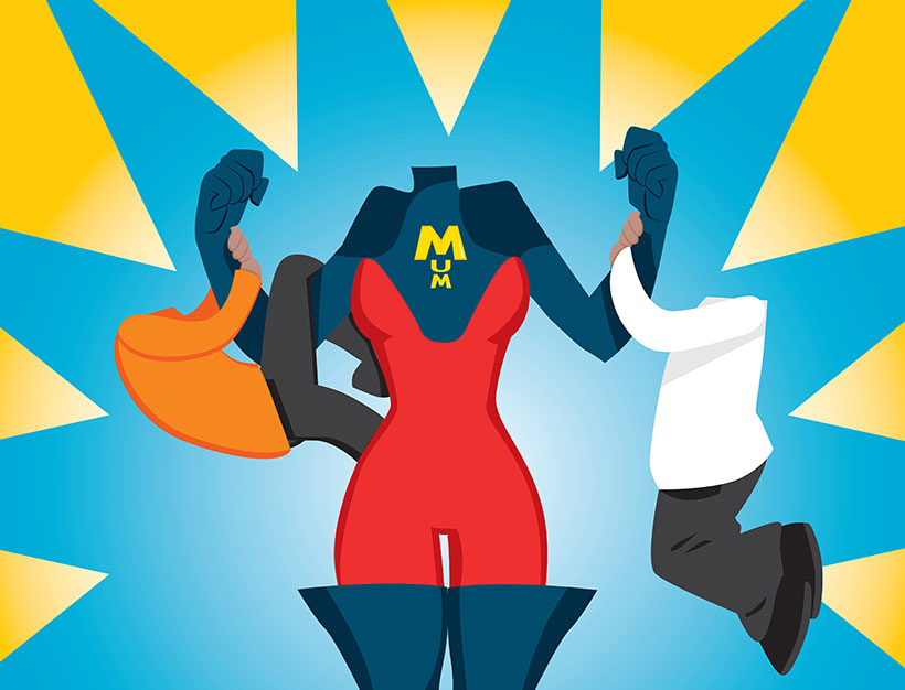 create your own superhero mum family personalised portrait