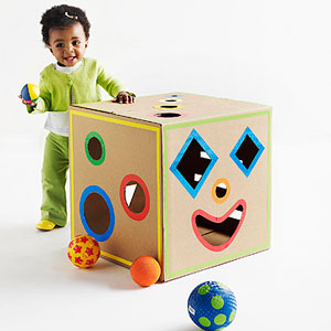 Cardboard box shape sorter