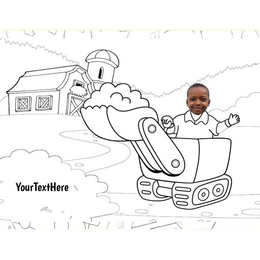 digger personalised colouring