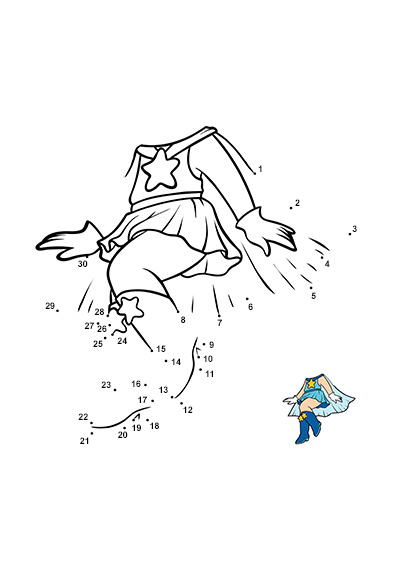 create your own personalised dot-to-dot superhero girl