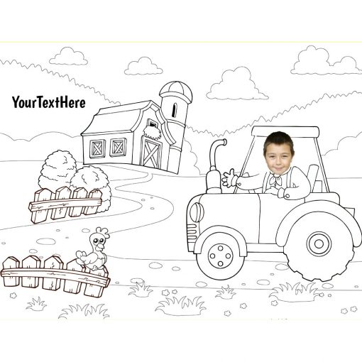 tractor personalised colouring