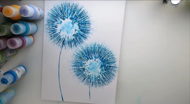 dandelion art from toilet roll