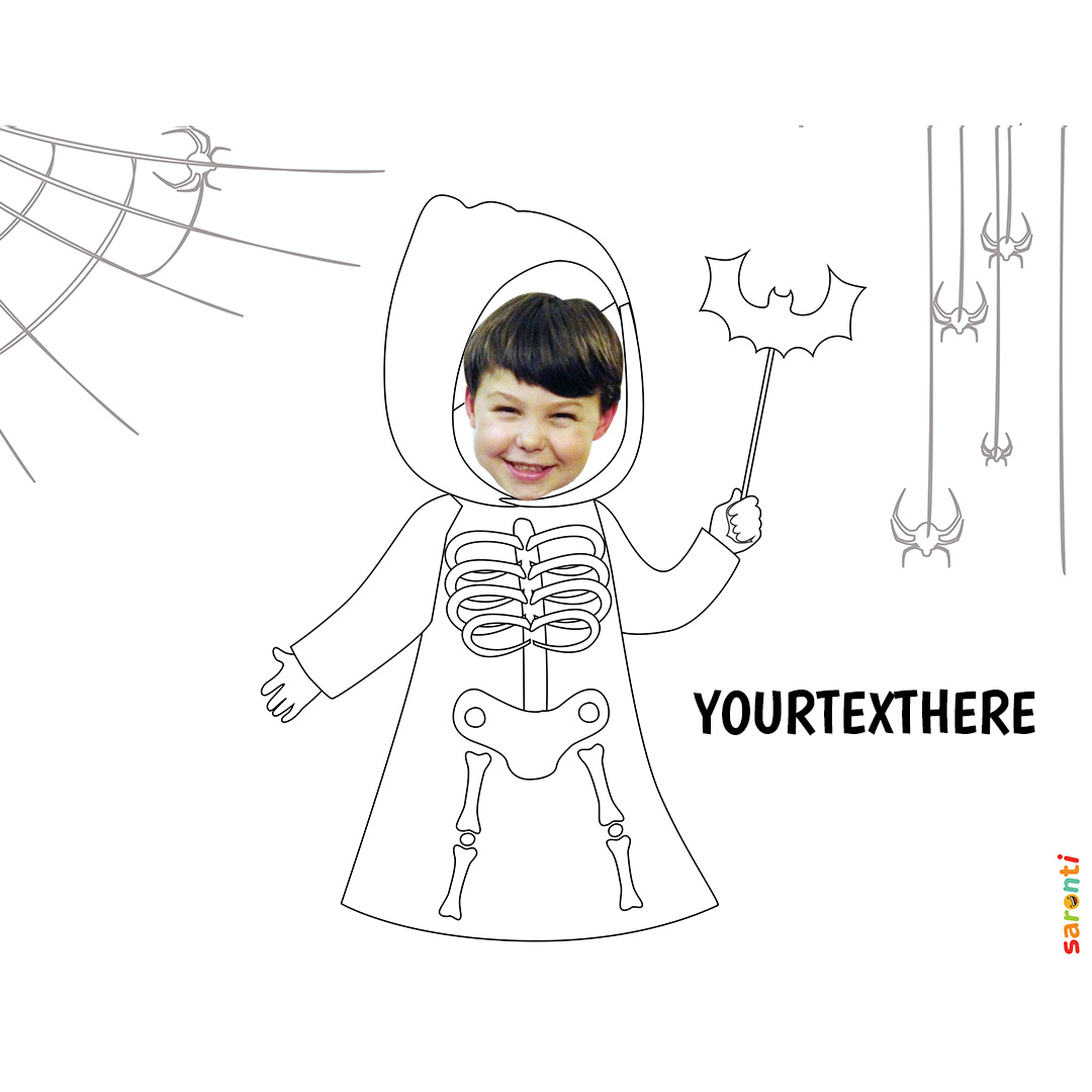 Halloween Skeleton Colouring Saronti