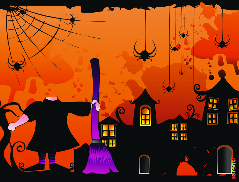 witch kids portrait