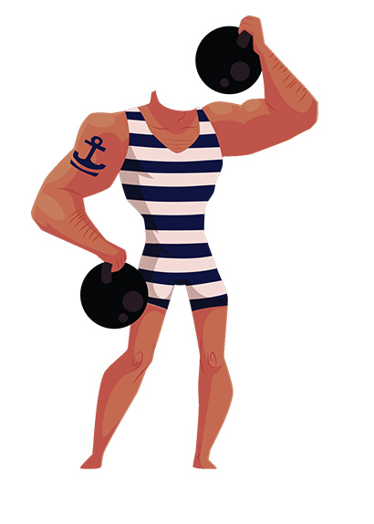 brown muscle-man-kids-character
