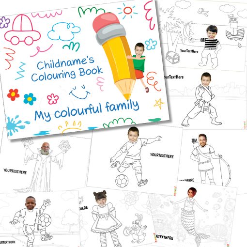 Family colouring book for boys