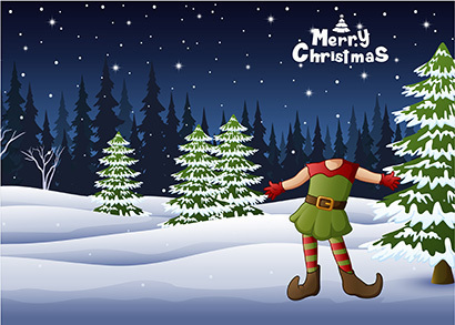 xmas card elf girl