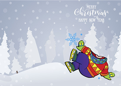 xmas card ice skating
