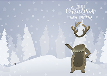 xmas card reindeer