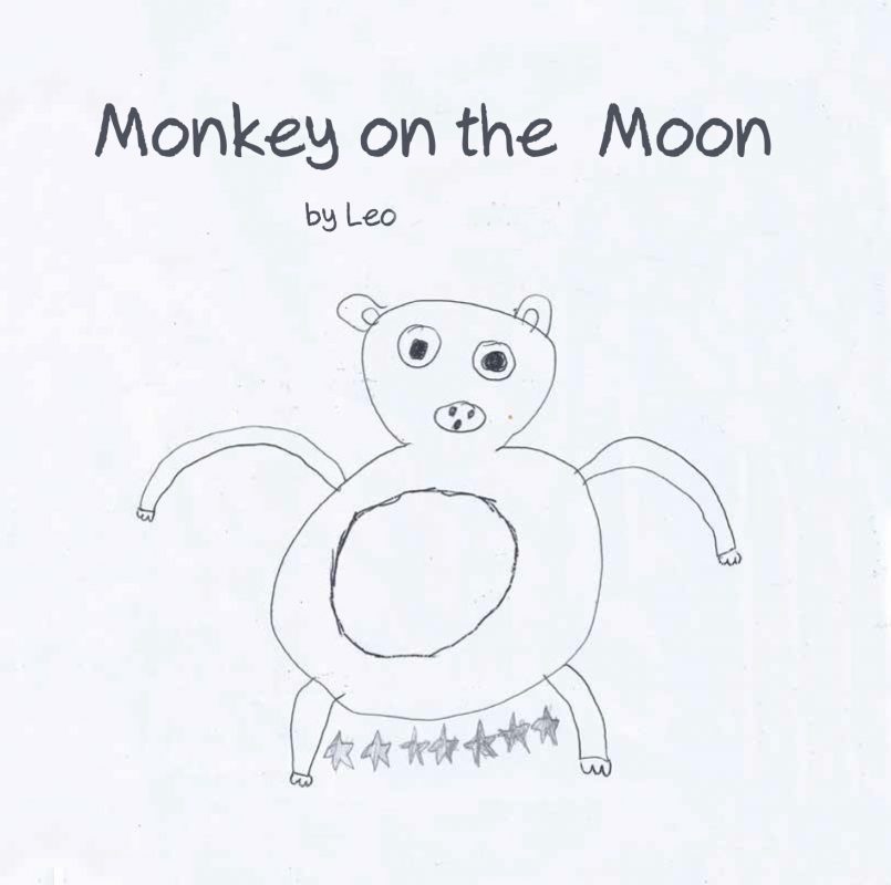 front cover of monkey on the moon drawn by Leo